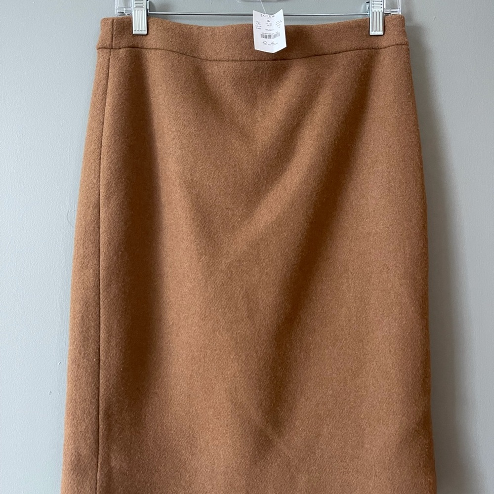 New J Crew Dark Tan Pencil Skirt, Size 4